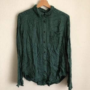 RVCA Denver Button Up Shirt Green XL